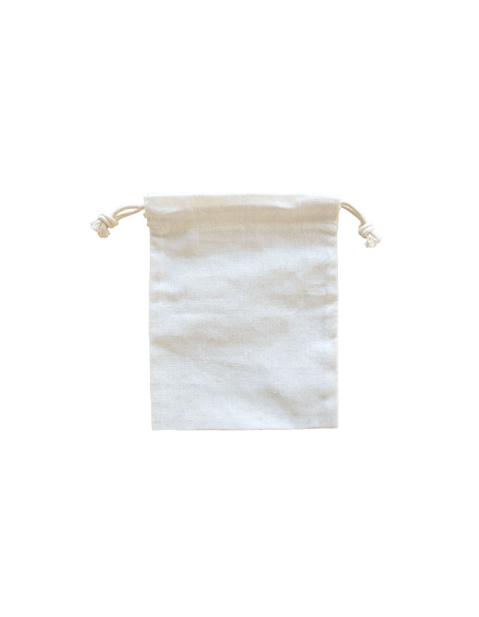 空白棉麻束口袋圖片