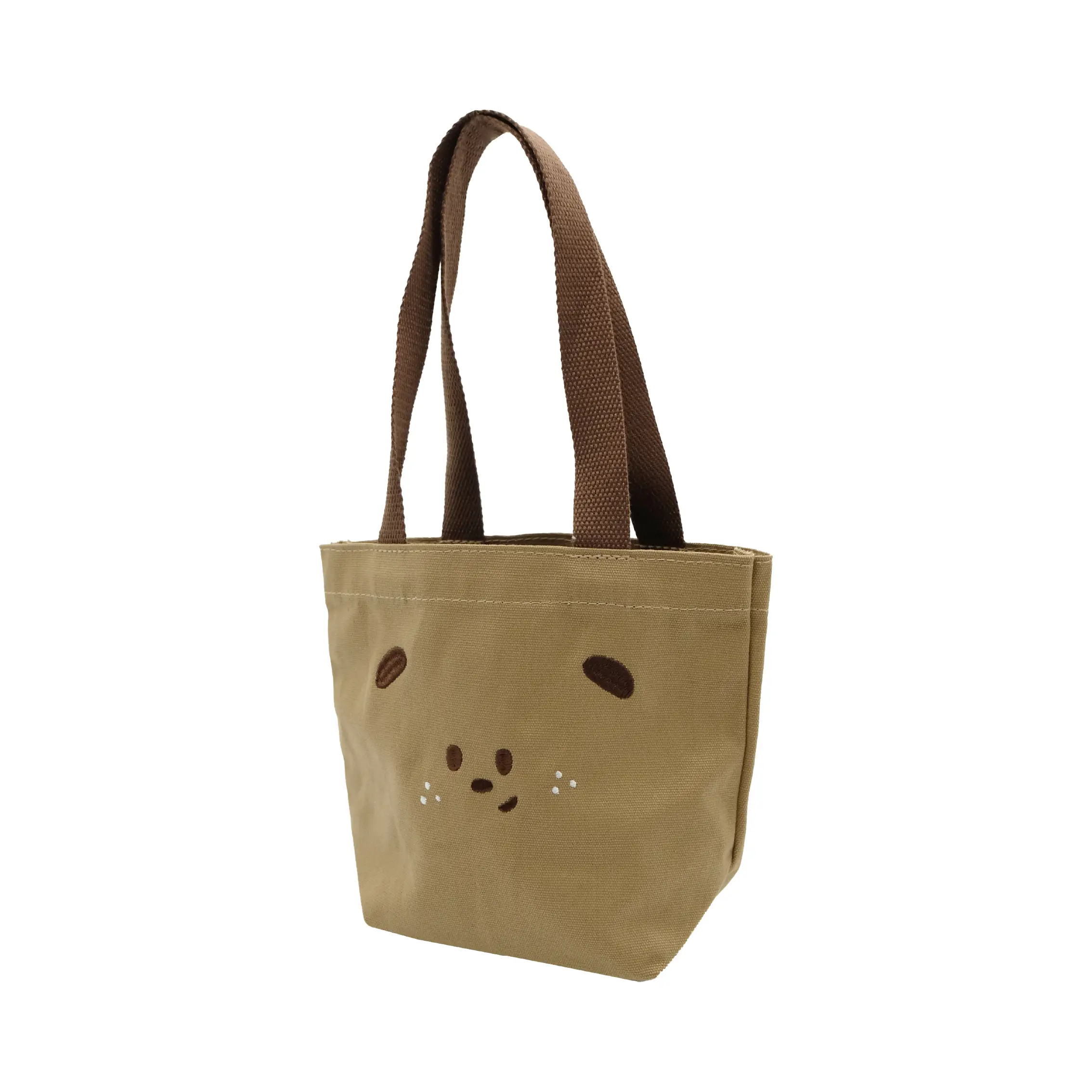 刺繡咖啡色帆布袋